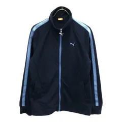 PUMA プーマ ロゴ刺繍 トレーニング ジャージジャケット L ネイビー レディース 古着