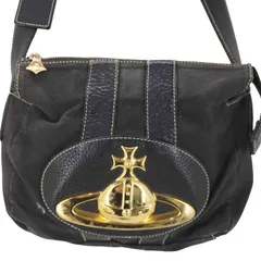 ヴィヴィアンウエストウッドアクセサリー Vivienne Westwood Accessories ベイカーストリート エッジウェア 裏地オーブ柄 キャンバスコットン ショルダーバック オーブ プレート レディース 表記無 