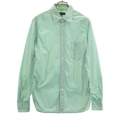 COMME des GARCONS HOMME コムデギャルソンオム 日本製 ストライプ柄 長袖 コットンシャツ XS グリーン メンズ 古着