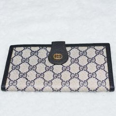 GUCCI GGスプリーム インターロッキング ロングウォレット ネイビー ヴィンテージ