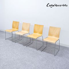 【展示品】Engelbrechts エンゲルブレヒト Chairik 107 チェリックチェア ダイニング オフィス アームレス チェア 4脚セット スタッキング プライウッド エリック・マグヌッセン
