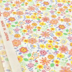 約110×27㎝　花柄  小花 ブロード生地 コットンこばやし KTS3568-C オレンジ　生地 布地 布 ハンドメイド