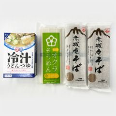 赤城庵そば×2袋 + オクラそうめん + 冷や汁のつゆ セット