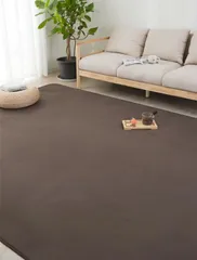 【数量限定】絨毯 約2畳 北欧 おしゃれ 185×185cm 抗菌 洗える 防臭 滑り止め ラグマット オールシーズン ラグ 床暖房 ホットカーペット対応 カーペット 床保護マット ＨＡＲＵＭＩＮ ブラウン