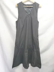 ◇ ⊇ green label relaxing UNITED ARROWS Vネック ノースリーブ ロング ワンピース ブラック系 レディース E  【1507160002770】