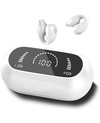 AirConduct Pro ワイヤレス空気伝導イヤホン 耳を塞がない骨伝導式 Bluetooth 耳挟み式オープンイヤー ENCノイズキャンセリング Hi-Fi音質 Type-C急速充電 マイク付き 防水 自動ペアリング iPhone/Android対応
