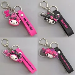 【中古】キーホルダー 全4種セット ラバーマスコットキーホルダー 「Happyくじ My Melody ＆ Kuromi 50th＆20th Anniversaries」 C賞