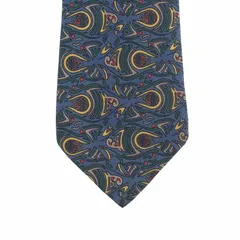 美品 クリスチャンディオール vintage Christian Dior MONSIEUR 総柄 テキスタイル シルク ネクタイ スーツ フォーマル ビジネス パーティ オールド ビンテージ アーカイブ 青 ブルー マルチ メンズ