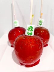 りんご飴サンプルB品3個 クリアレッド1個 3枚目一つおまけ付き