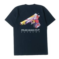 【美品】Supreme シュプリーム Tシャツ サイズ:M / Alessandro Mendini ピストル グラフィック クルーネック Tシャツ (Gun Tee) / ネイビー 紺 / トップス カットソー 半袖【メンズ】【中古】