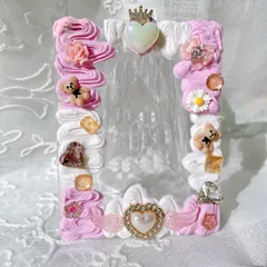 【ハンドメイド】バレンタイン　ホワイトデー　ホイップデコ　硬質ケース　レジン　トレカケース　トレカ　あまーいいちごチョコレート　パープル　推し活・オタ活　マグネットジェルネイルトレカケースも販売中