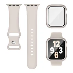 【在庫処分】Watchと互換性のあるバンド シリコン製 アップルウォッチ用バンド 保護カバー付き Apple アップルウォッチ向けのスポーツバンド 互換用のApple Watch バンドとケース 一体型 コンパチブル 耐衝撃 全面保護 装着簡単 Series