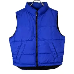 エディバウアーEddie Bauerグースダウンベスト中綿入りアウター青ブルーロゴタグワンポイントレイヤードファッションvintageヴィンテージ41211