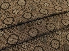 平和屋着物○上質な紬 型染め 楽器文 銀通し地 正絹 逸品 DAAS2428tw  