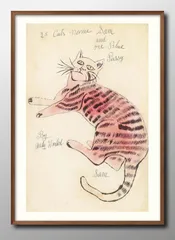 12958アンディ ウォーホル 猫 ネコ A3 サイズ ポスター アート おしゃれ 絵画 インテリア 北欧 イラスト マット紙 艶消し アートパネル 額 フレーム デザイン 壁掛け ギフト 新築祝い ディスプレイ 