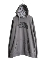 【お得なクーポン配布中!】 ノースフェイス プリント スウェット フード パーカー メンズ XXL / 古着 裏起毛 プルオーバー トレーナー アウトドア グレー 大きいサイズ