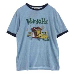 WEIRDO ウィアード 24SS WRD-24-SS-21 WEIRDO HUT RINGER T SHIRTS リンガーネック 半袖 プリント Tシャツ ライトブルー系 L【中古】