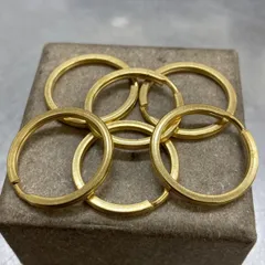 6点セット 真鍮製平二重リング 直径25mm キーホルダー