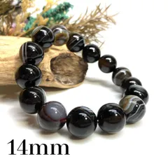 チベットアゲート(天眼石) パワーストーン ブレスレット 天然石ブレス  14mm シンプル  メンズ・レディース　男性・女性　数珠ブレス　開運  [l]