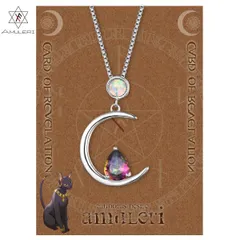 開運 グッズ アクセサリー ネックレス ピンクジルコン オパール白 ムーン 希望 レディース プレゼント [Amuleri] AK-101PW
