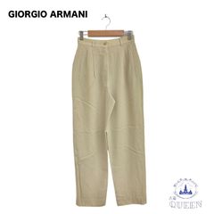 ☆美品☆ GIORGIO ARMANI ジョルジオアルマーニ パンツ ズボン カジュアル お洒落 レディース ベージュ 38 イタリア製 ASS41-2 送料無料 古着