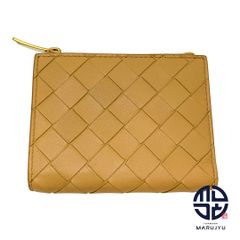 BOTTEGA VENETA ボッテガヴェネタ ベージュ系 イントレチャート スモール 二つ折りウォレット コンパクト サイフ 財布 ブランド
