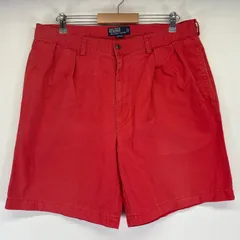 古着 ポロバイラルフローレン Polo by Ralph Lauren ショートパンツ チノパン ハーフ 半ズボン 短パン TYLER SHORT w38  レッド メンズ
