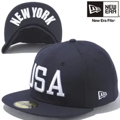 ニューエラ 5950キャップ ユーエスエーロゴ アンダーバイザー ニューヨーク ネイビー スノーホワイト New Era 59Fifty Cap USA Logo Under Visor New York Navy Snow White