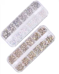 【新品未開封】 結晶 パーツ ケース ホロ ラメ ホログラム ネイルパーツ グリッター ストーン 大容量 ネイル (シルバー系×ゴールド系) コぺフラップ