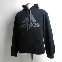 アディダス adidas パフォーマンスロゴビッグプリント プルオーバースウェットパーカー 裏起毛 S ブラック m0816-9