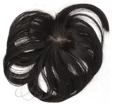 FRCOLOR ポイントウィッグ 黒 部分ウィッグ 前髪 ヘアピース 頭頂部 総手植え かつら 薄毛隠し トップ（ブラック）