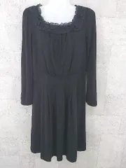 ◇ Aylesbury アリスバーリー 長袖 膝丈 ワンピース 9 ブラック *  【1002800188949】