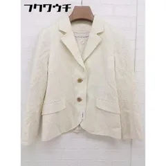 ◇ HUMAN WOMAN ヒューマンウーマン 2B 長袖 テーラードジャケット ブレザー サイズ L アイボリー レディース  【1109160006347】のサムネイル
