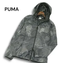 PUMA プーマ 通年 ロゴ★ リーフ総柄 ウインド フルジップ AOP ウーブン フルジップ ジャケット パーカー Sz.M レディース
