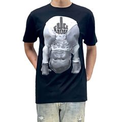 オリジナル Tシャツ ビッグプリント FUCK YOU 中指挑発 オムツ BABY ベビー 赤ちゃん トンネル 股のぞきポーズ ストリートデザイン 黒 ブラック XS(SS) S M L XL(LL) ジャスト オーバーサイズ メンズ レディース ユニセックス