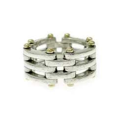 希少　オールドティファニー ゲート コンビ リング ７号　シルバー　18k 希少 オールドティファニー ゲート コンビ リング 7号 シルバー