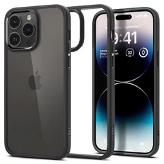 Spigen iPhone14Pro ケース 衝撃吸収 耐衝撃 ストラップホール付き 米軍MIL規格取得 黄変なし TPU バンパーケース 2重構造 すり傷防止 ワイヤレス充電対応 ウルトラ・ハイブリッド ACS04961 (マット・ブラック) 1