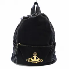 ヴィヴィアンウエストウッド Vivienne Westwood リュックサック バックパック オーブモチーフ ロゴ ゴールド金具 キャンバス デニム生地 チャコールグレー /AQのサムネイル