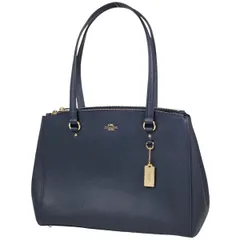 コーチ COACH ロゴ トートバッグ 2WAY ショルダーバッグ トートバッグ レザー ネイビー 36878 レディース 【中古】