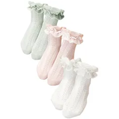 【新品】 [ARCADY] 靴下 レース フォーマル 女の子 キッズ 子供 入学式 白 3足セット (18-20cm, 三足組A) 0