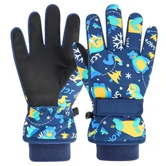スキーグローブ 子供 キッズ 手袋 防水 防寒 スノー手袋 てぶくろ 子ども 冬 スキーミトン【5層断熱素材/撥水防水加工/防風保温/滑り止め/耐磨耗/裏起毛/紛失防止】男の子 女の子 スノーボード・遊び・スキー・雪合戦・通学・ウインター アウトドア (S