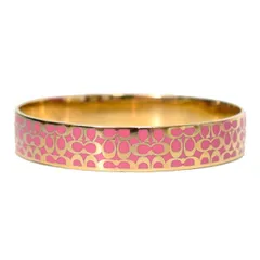 コーチ ジュエリー COACH シグネチャー ブレスレット バングル ゴールド×ピンク【訳あり】C7771