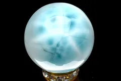 【１点物】大珠◇三大ヒーリング ラリマー　18.5mm　大珠(貫通穴) ビーズ パワーストーン 天然石 _P8519