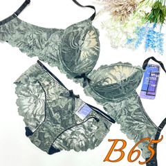 [919900]脇高ストレッチレースブラ＆ショーツセットB65/M