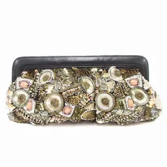 ダイアグラム グレースコンチネンタル Diagram GRACE CONTINENTAL パーティーバッグ クラッチ スパンコール ビーズ ゴールドカラー /JS