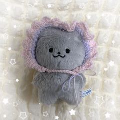 ぬい服　ボンネット　フリル　編み物　10㎝　ぬいぐるみ