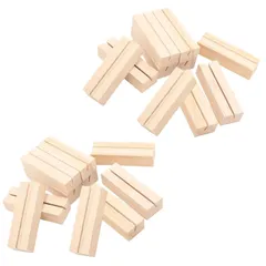 EXDUCT スタンド ポップ木製 カードたて カード 木製 カードスタンド 卓上スタンド 20個 セット メモ ホルダー カード立て 名刺ホルダー メモスタンド 写真立て メニュー 直方体 [直方体 20個]