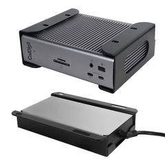 Thunderbolt 4 Dock/Thunderbolt 3ドックと電源ケーブル用のアンダーデスクホルダー デスク下用アイロン収納ラック TS4 / TS3 Plus用 ドリル不要 すべてのハードウェアが付属して簡単取り付け 