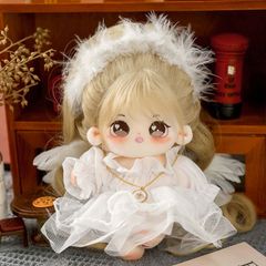 ぬいぐるみ 20 cm ドール本体*1 服*1 髪の毛*1 アニメぬいぐるみ 可愛い充填人形綿人形ぬいぐるみコレクションプレゼント ブラウン スケルトン付き 裸の赤ちゃん 属性なし 肥満の体 ドレッサブル ドール 着せ替え