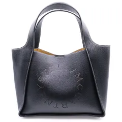 STELLA McCARTNEY (ステラマッカートニー) ステラロゴ パンチング レザー ハンド トートバッグ ブラック レディース